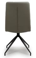 Nobo Swivel Dining Chair - Set of 2 - Truffle Faux Leather - Black Legs