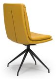 Nobo Swivel Dining Chair - Set of 2 - Yellow Faux Leather - Black Legs