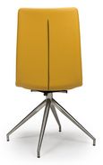 Nobo Swivel Dining Chair - Set of 2 - Yellow Faux Leather - Chrome Legs