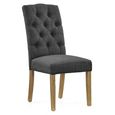 Normandy Dining Chair - Set of 2 - Charcoal Fabric Button Back