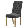 Normandy Dining Chair - Set of 2 - Charcoal Fabric Button Back