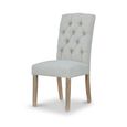 Normandy Dining Chair - Set of 2 - Natural Fabric Button Back