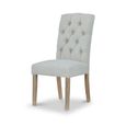 Normandy Dining Chair - Set of 2 - Natural Fabric Button Back