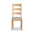 Normandy Dining Chair - Set of 2 - Beige Fabric - Ladder Back Oak