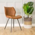 2 x Norwich Vintage Tan Leather Dining Chair