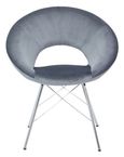 Orb Dining Chair - Set of 2 - Grey Velvet