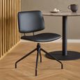 Owen Swivel Dining Chair - Set of 2 - Black Faux Leather