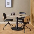 Owen Swivel Dining Chair - Set of 2 - Black Faux Leather