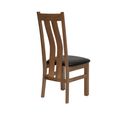 Vermont Dining Chair - Set of 2 - Oak - Dark Brown Leather
