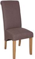 2 x Perth Country Beige Fabric Roll Back Dining Chair