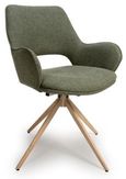 Perth Swivel Dining Chair - Set of 2 - Green Fabric