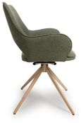 Perth Swivel Dining Chair - Set of 2 - Green Fabric