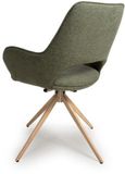 Perth Swivel Dining Chair - Set of 2 - Green Fabric