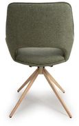 Perth Swivel Dining Chair - Set of 2 - Green Fabric