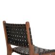 Perugia Dining Chair - Set of 2 - Black Leather