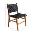 Perugia Dining Chair - Set of 2 - Black Leather