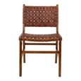 Perugia Dining Chair - Set of 2 - Brown Leather