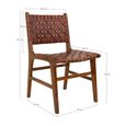 Perugia Dining Chair - Set of 2 - Brown Leather