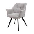 2 x Poppy Light Grey Fabric Dining Armchair