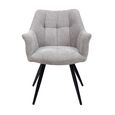 2 x Poppy Light Grey Fabric Dining Armchair