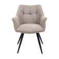 2 x Poppy Taupe Fabric Dining Armchair