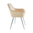 Quinn Dining Chair - Set of 2 - Champagne Velvet Fabric - Chrome Legs