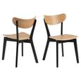 Roxby Dining Chair - Set of 2 - Oak and Black