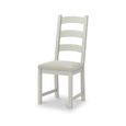 Salcombe Dining Chair - Set of 2 - Ladder Back - Grey Oak - Beige Fabric