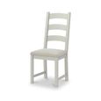 Salcombe Dining Chair - Set of 2 - Ladder Back - Grey Oak - Beige Fabric