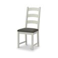 Salcombe Dining Chair - Set of 2 - Ladder Back - Grey Oak - Charcoal Fabric