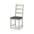 Salcombe Dining Chair - Set of 2 - Ladder Back - Grey Oak - Charcoal Fabric
