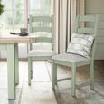 Salcombe Dining Chair - Set of 2 - Ladder Back - Sage Oak - Beige Fabric