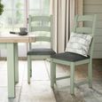 Salcombe Dining Chair - Set of 2 - Ladder Back - Sage Oak - Charcoal Fabric