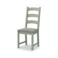 Salcombe Dining Chair - Set of 2 - Ladder Back - Sage Oak - Grey Fabric