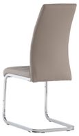 2 x Soho Cappuccino Faux Leather Chrome Cantilever Dining Chair