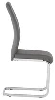2 x Soho Grey Faux Leather Chrome Cantilever Dining Chair