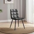 Soho Hudson Dining Chair - Set of 2 - Dark Grey Faux Leather