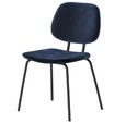 Soho Lily Dining Chair - Set of 2 - Navy Blue Velvet Fabric