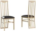 2 x Sonia Light Oak Italian Scala Slatted Back Chair