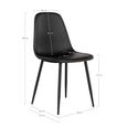 Stockholm Dining Chair - Set of 2 - Black Faux Leather