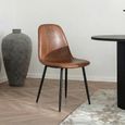 Stockholm Dining Chair - Set of 2 - Vintage Brown Faux Leather
