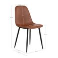 Stockholm Dining Chair - Set of 2 - Vintage Brown Faux Leather