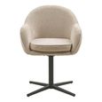 Tamera Dining Chair - Set of 2 - Light Grey Fabric - Swivel