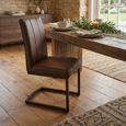 Tira Cantilever Dining Chair - Set of 2 - Vintage Brown Faux Leather
