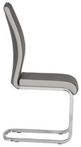 2 x Venice Grey Faux Leather Chrome Cantilever Dining Chair