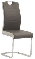 2 x Venice Grey Faux Leather Chrome Cantilever Dining Chair