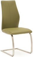 Irma Dining Chair - Set of 2 - Olive Faux Leather