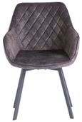 2 x Viola Graphite Velvet Fabric Swivel Dining Chair