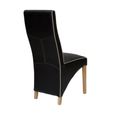 Wave Dining Chair - Set of 2 - Bone Contrast Piping Monaco Matt Noir