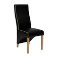 Wave Dining Chair - Set of 2 - Bone Contrast Piping Monaco Matt Noir